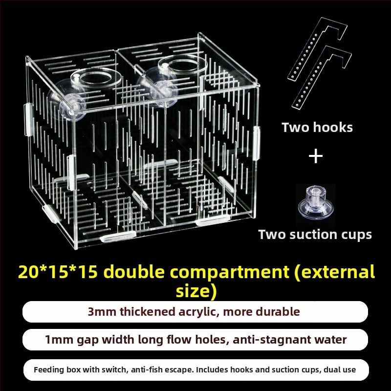 Akrilinė akvariumo inkubavimo dėžė – daugiafunkcinė, izoliuotos jaunosios žuvelės ir krevetės, surinkta