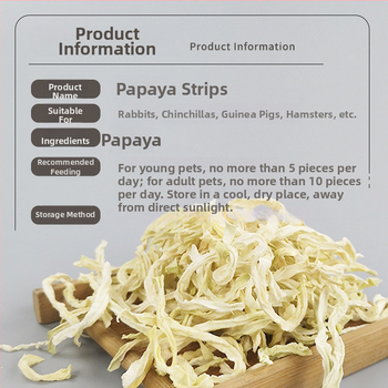 Carrot Valley papajos juostelės – džiovintas maistas mažiems gyvūnams, 60 g / 500 g