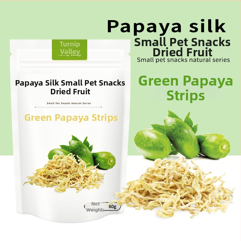 Carrot Valley papaja sloksnes – sausā barība mazajiem mājdzīvniekiem, 60 g / 500 g