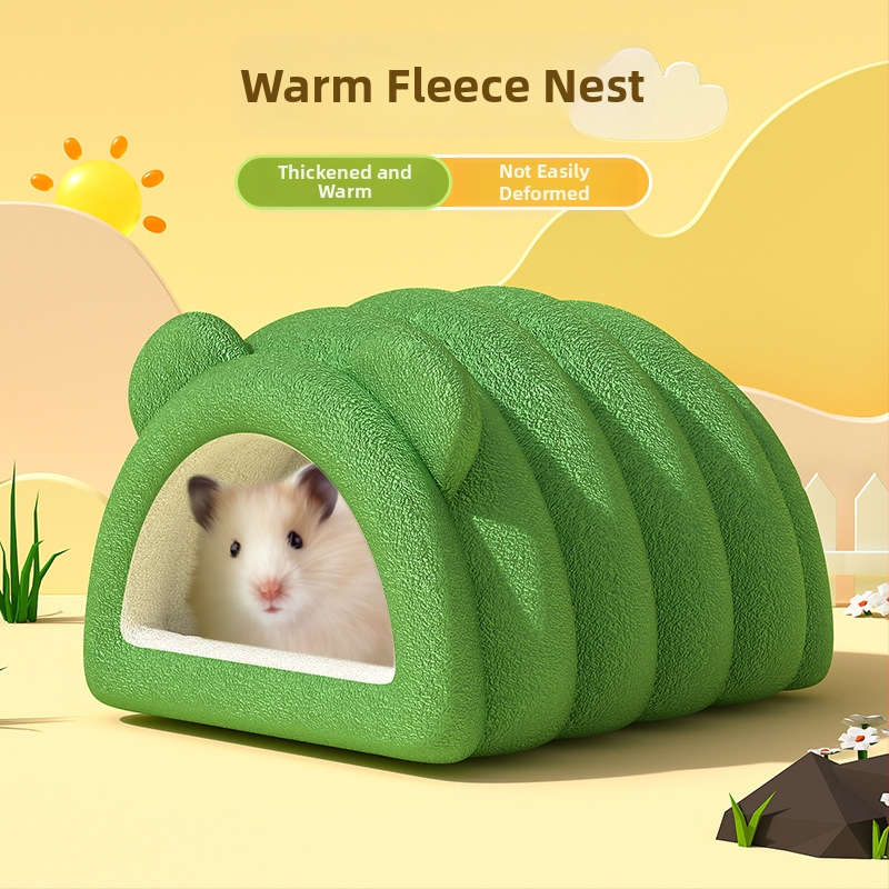 Hamsteri soe PP puuvillane pesa - fleecevooder, paksenenud, ovaalne kuju, sisesruumide jaoks, karikatuuri stiil