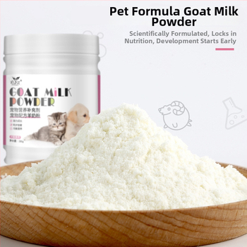 Daoliqi ožkos pieno milteliai naminiams gyvūnėliams, 280 g — maisto papildas šunims ir katėms, bendro naudojimo, pakuotė 40 vnt