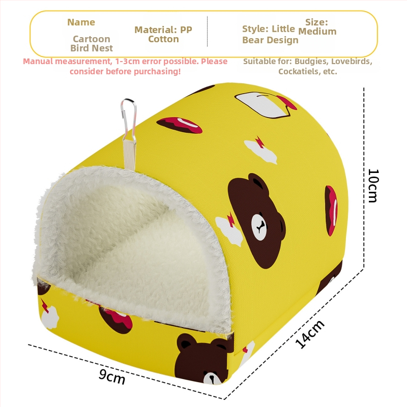 Väikeste lemmikloomade linnupesa – talvine soe puuvillane pesa, paksu isolatsiooniga magamiseks ja paljundamiseks