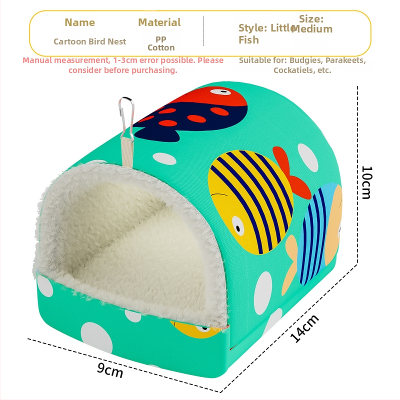 Väikeste lemmikloomade linnupesa – talvine soe puuvillane pesa, paksu isolatsiooniga magamiseks ja paljundamiseks