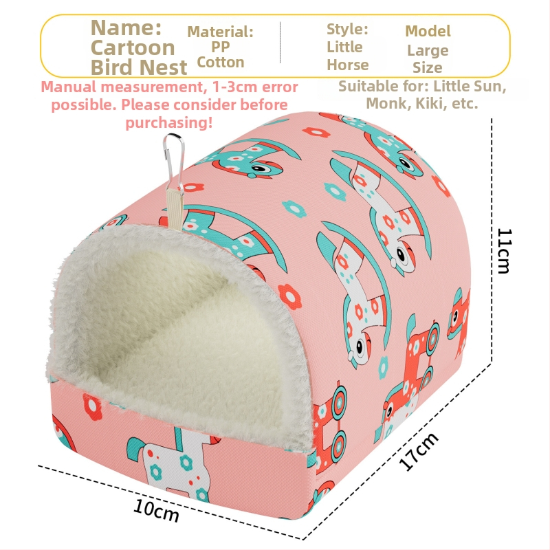 Väikeste lemmikloomade linnupesa – talvine soe puuvillane pesa, paksu isolatsiooniga magamiseks ja paljundamiseks