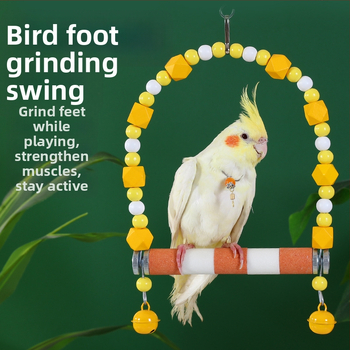 Papūgų žaislų ir priedų rinkinys – specialus sūpynės žiedas paukščiams, nagų šlifavimo lazdelė, tigro rašto dizainas, narvo laipteliai, kramymo žaislas (Kilmė: Shandong; Amžius: Suaugęs; Svoris: 10; Kategorija: Namų gyvūnas)