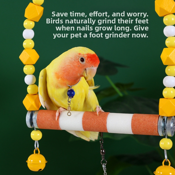 Papūgų žaislų ir priedų rinkinys – specialus sūpynės žiedas paukščiams, nagų šlifavimo lazdelė, tigro rašto dizainas, narvo laipteliai, kramymo žaislas (Kilmė: Shandong; Amžius: Suaugęs; Svoris: 10; Kategorija: Namų gyvūnas)