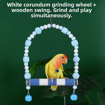 Papūgų žaislų ir priedų rinkinys – specialus sūpynės žiedas paukščiams, nagų šlifavimo lazdelė, tigro rašto dizainas, narvo laipteliai, kramymo žaislas (Kilmė: Shandong; Amžius: Suaugęs; Svoris: 10; Kategorija: Namų gyvūnas)