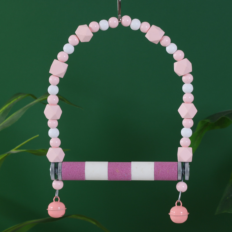 Papūgų žaislų ir priedų rinkinys – specialus sūpynės žiedas paukščiams, nagų šlifavimo lazdelė, tigro rašto dizainas, narvo laipteliai, kramymo žaislas (Kilmė: Shandong; Amžius: Suaugęs; Svoris: 10; Kategorija: Namų gyvūnas)