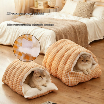 Lemmikloomade pesa - suletud kassipesa kõigi aastaaegade jaoks, talvise soojus, PP materjal, eemaldatav ja pestav