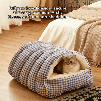 Lemmikloomade pesa - suletud kassipesa kõigi aastaaegade jaoks, talvise soojus, PP materjal, eemaldatav ja pestav