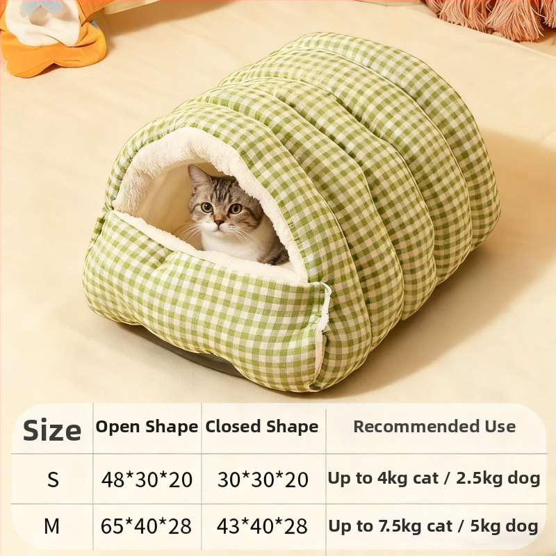 Lemmikloomade pesa - suletud kassipesa kõigi aastaaegade jaoks, talvise soojus, PP materjal, eemaldatav ja pestav