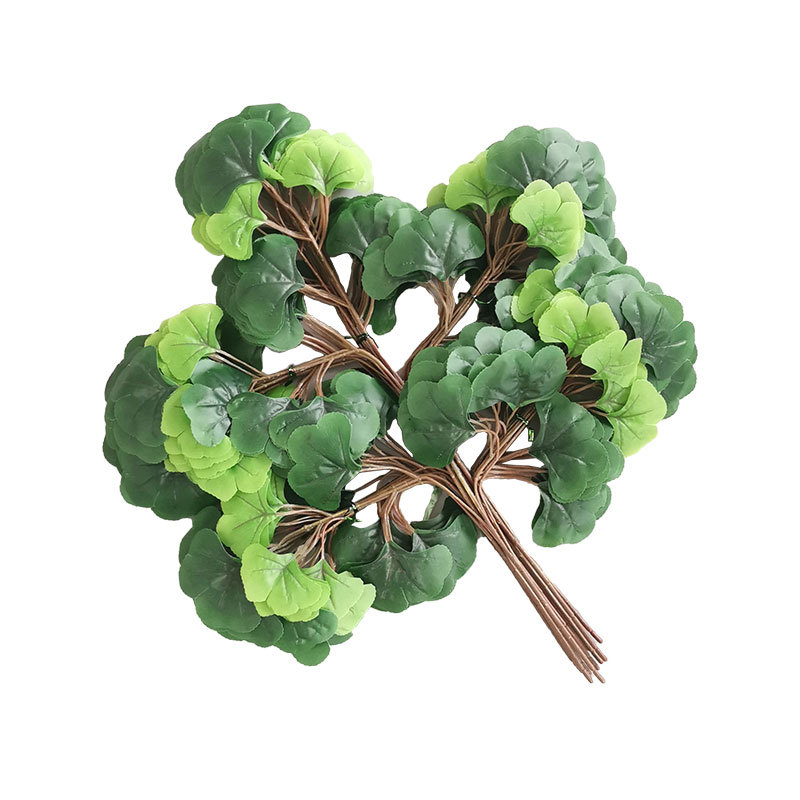 Gryn kunstlik ginkgo oks koos siidililledega – injektsioonvormimine, väliseks dekoratsiooniks ja fotograafia rekviziitideks