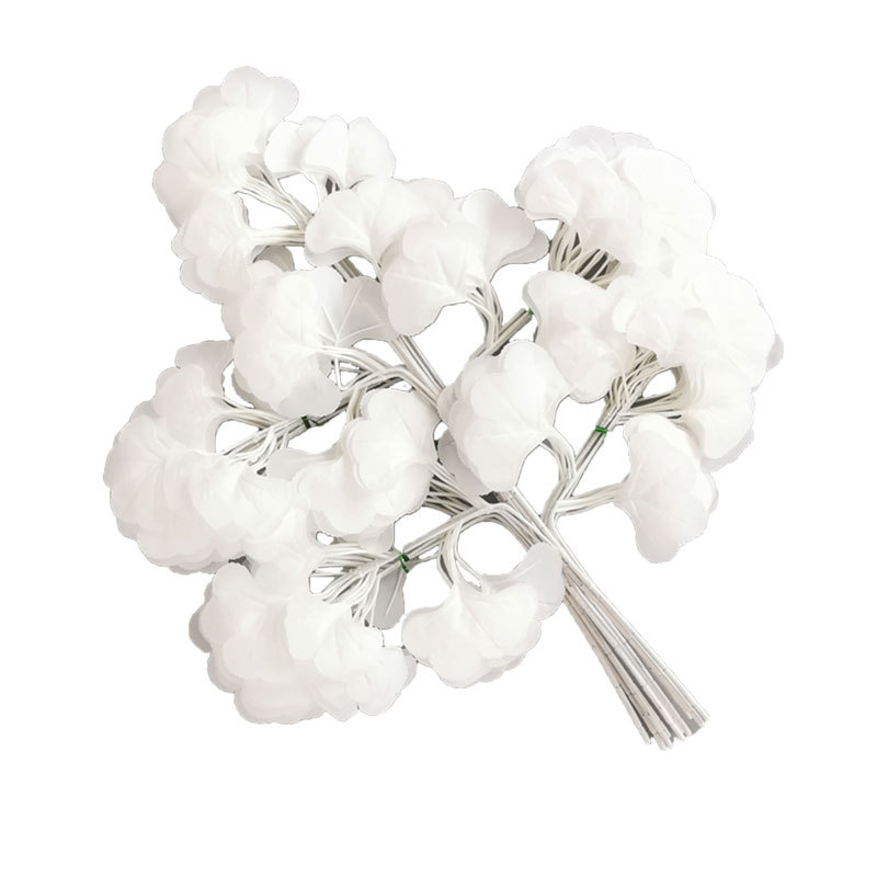 Gryn kunstlik ginkgo oks koos siidililledega – injektsioonvormimine, väliseks dekoratsiooniks ja fotograafia rekviziitideks