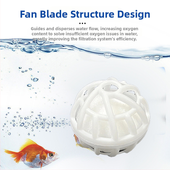 Akvaariumi filtreerimismaterjal – nitrifitseerivad bio-pallid, tühja disainiga, PP + puuvill, 6 g