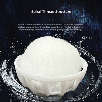 Akvaariumi filtreerimismaterjal – nitrifitseerivad bio-pallid, tühja disainiga, PP + puuvill, 6 g