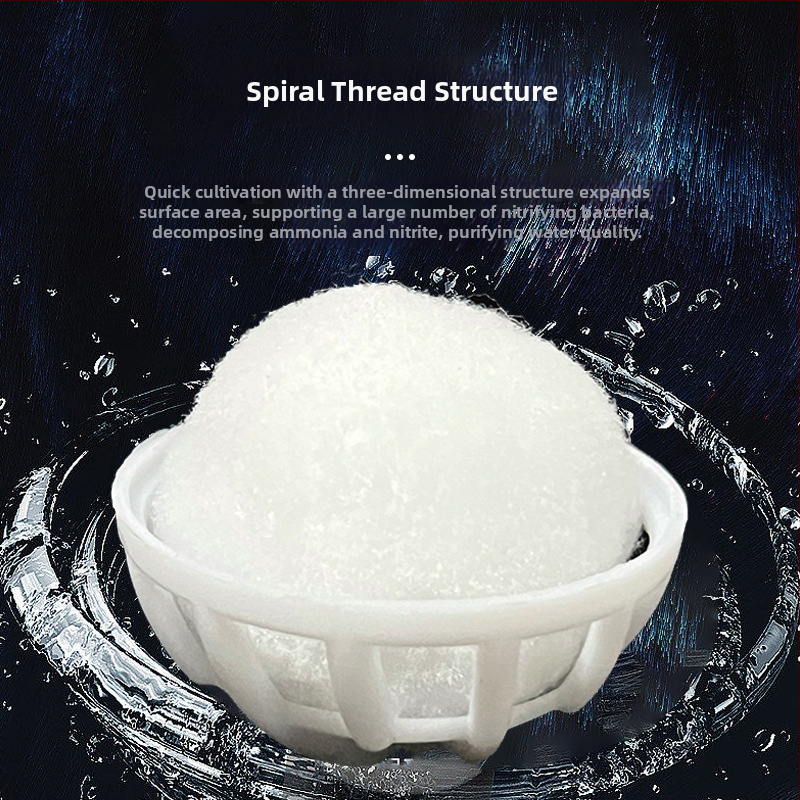 Akvaariumi filtreerimismaterjal – nitrifitseerivad bio-pallid, tühja disainiga, PP + puuvill, 6 g