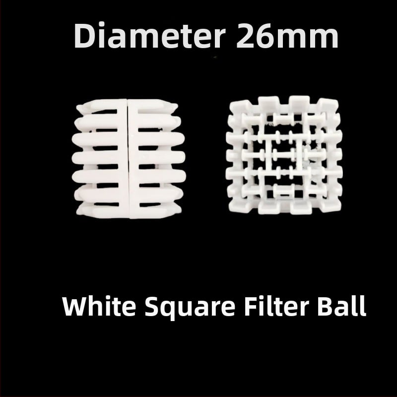 Akvaariumi filtreerimismaterjal – nitrifitseerivad bio-pallid, tühja disainiga, PP + puuvill, 6 g