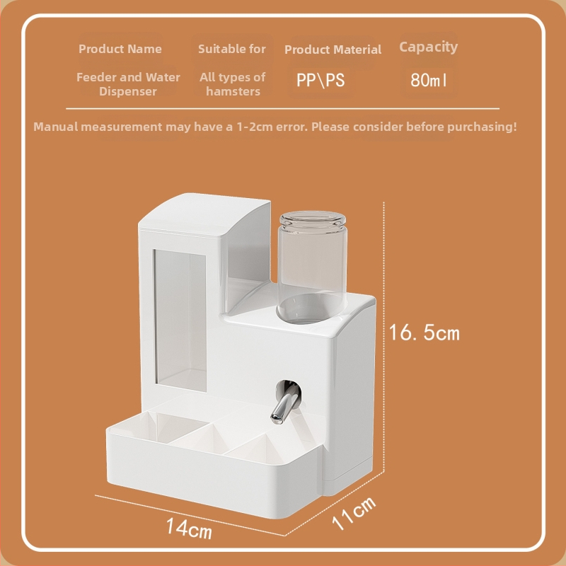 Automatinis hamsterio šėrimo sistema su vandens dozatoriumi, viskas viename – maistui ir gėrimams, prieš apsiveršant, suderinama su Sirijos hamsteriais