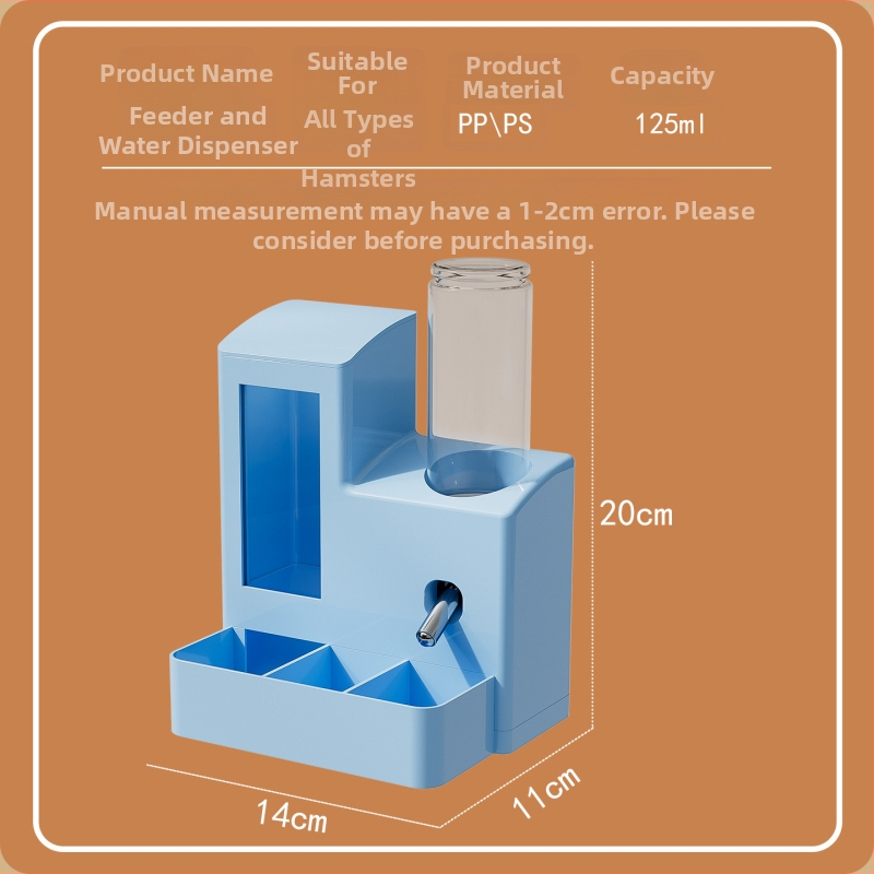 Automatinis hamsterio šėrimo sistema su vandens dozatoriumi, viskas viename – maistui ir gėrimams, prieš apsiveršant, suderinama su Sirijos hamsteriais