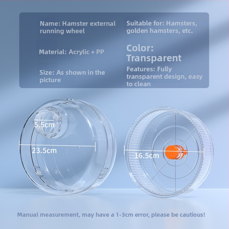 Süüria hamstrile jooksuratas väliskastiga, vaikselt toimiv, PP materjal