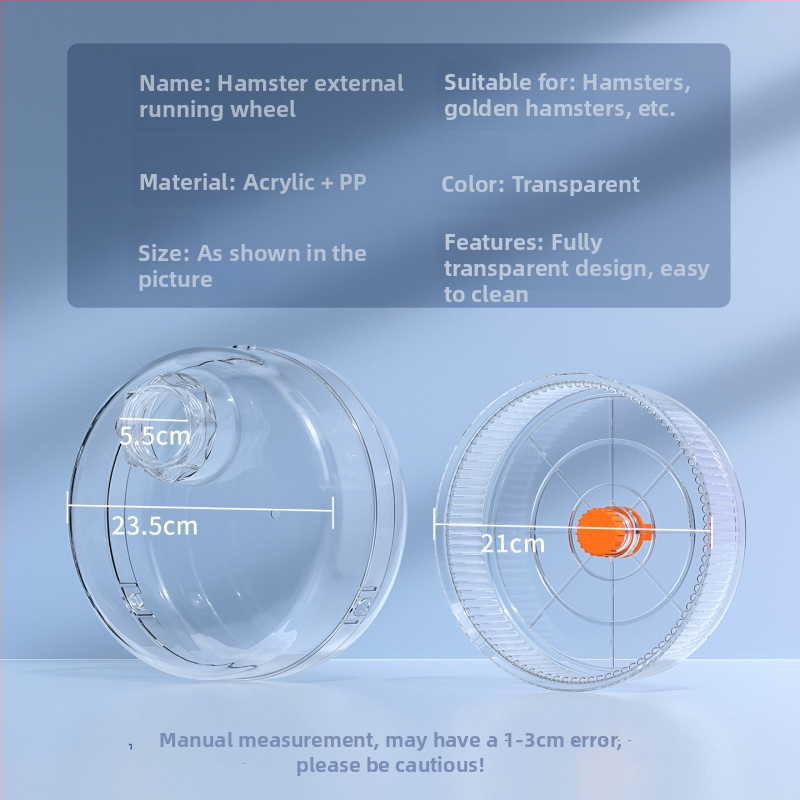 Süüria hamstrile jooksuratas väliskastiga, vaikselt toimiv, PP materjal