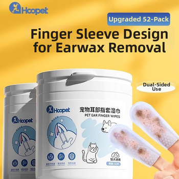 Mīkstās mitrās salvetes ausu tīrīšanai mājdzīvniekiem – suņiem un kaķiem, ausu vasku noņemšana, neausts materiāls