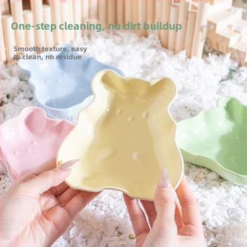 Keraamiline hamsteri söögikauss — bränd Shuo ni; materjal: keraamika; päritolu: Chaozhou, Guangdong; mõeldud hamsteritele