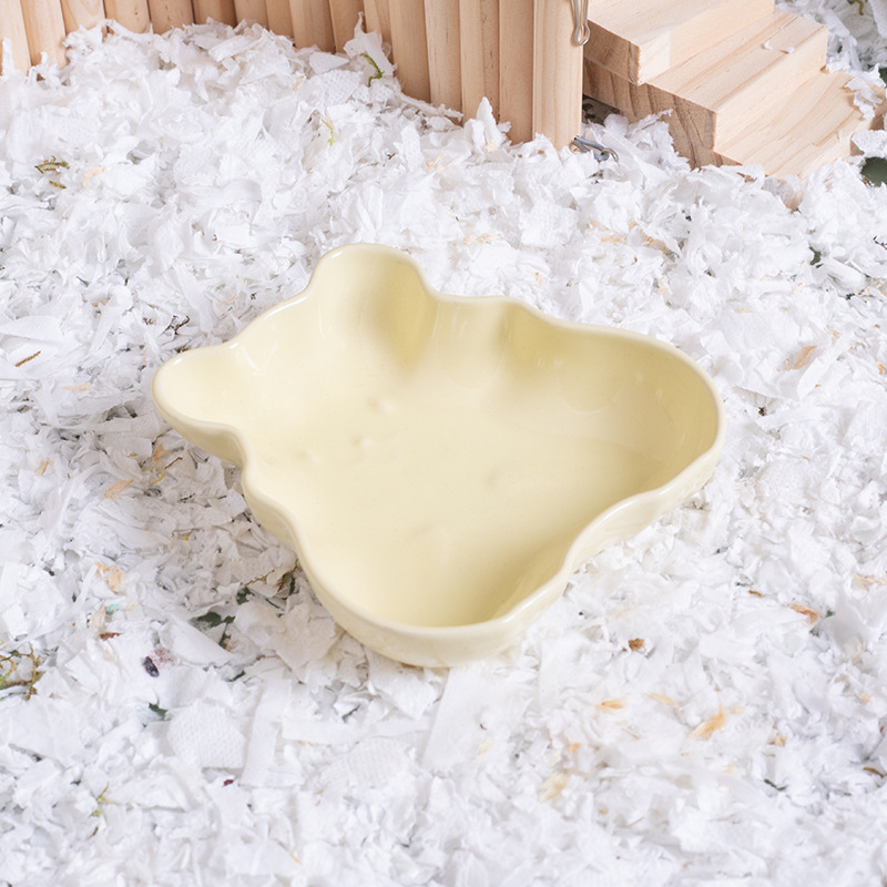 Keraamiline hamsteri söögikauss — bränd Shuo ni; materjal: keraamika; päritolu: Chaozhou, Guangdong; mõeldud hamsteritele