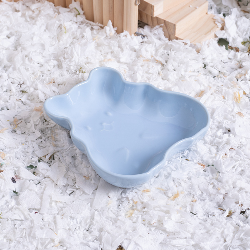 Keraamiline hamsteri söögikauss — bränd Shuo ni; materjal: keraamika; päritolu: Chaozhou, Guangdong; mõeldud hamsteritele