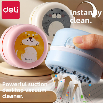 Galda tīrītājs, uzlādējams elektriskais vakuums, plastmasas konstrukcija, karikatūras stila dizains, piemērots gumijas atkritumu un zīmējumu drupaču tīrīšanai