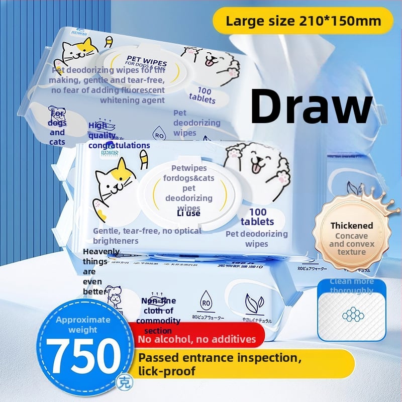 Lemmikloomade niisked salvrätikud kassidele ja koertele — sügavpuhastus, paks spunlace materjal