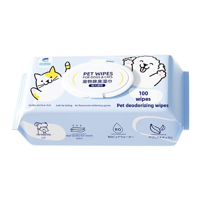 Lemmikloomade niisked salvrätikud kassidele ja koertele — sügavpuhastus, paks spunlace materjal