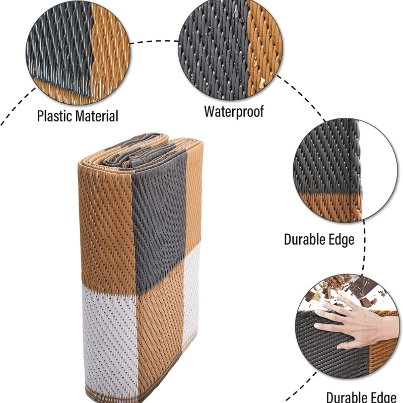 Nedvességálló, strapabíró kültéri kertmatrac, hordozható kemping/RV alátét, PP anyag, nemszőtt textil, 300–600 g, 1–5 személynek