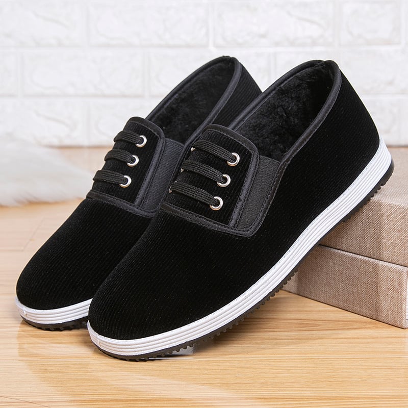 Férfi téli papucs velúr felsővel, csúszásmentes vastag műanyag talppal, melegen tart