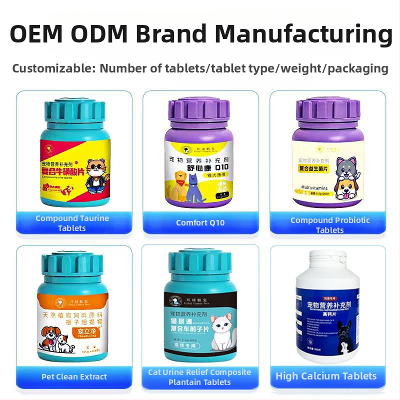 Dzīvnieku veselības uztura bagātinātāji: multivitamīnu tabletes ar probiotikām kaķiem, suņiem, mazajiem mājdzīvniekiem un čūskām; hairball kontrole; iepakojums 200 gab