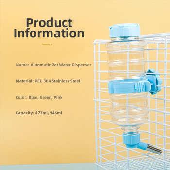 Riputatav veedoseerija lemmikloomadele, automaatne palliga joogilahus hamstritele ja küülikutele, lekkevastane, PP materjal