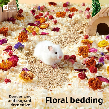 Hamsterio pagalvėlė su gėlių ir žolynų raštu | dezodoruojanti pagalvėlė | medžiaga: gėlės ir augalai | prekės ženklas Yee | mažiems gyvūnėliams