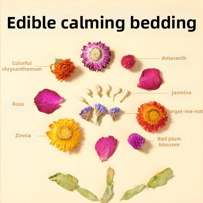 Hamstera spilvens ar ziedu un zāļu rakstu | deodorizējošais spilvens | materiāls: ziedi un augi | zīmols: Yee | mazajiem mājdzīvniekiem