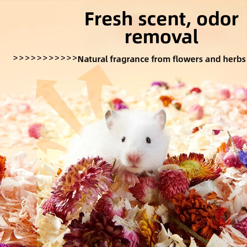 Hamstera spilvens ar ziedu un zāļu rakstu | deodorizējošais spilvens | materiāls: ziedi un augi | zīmols: Yee | mazajiem mājdzīvniekiem