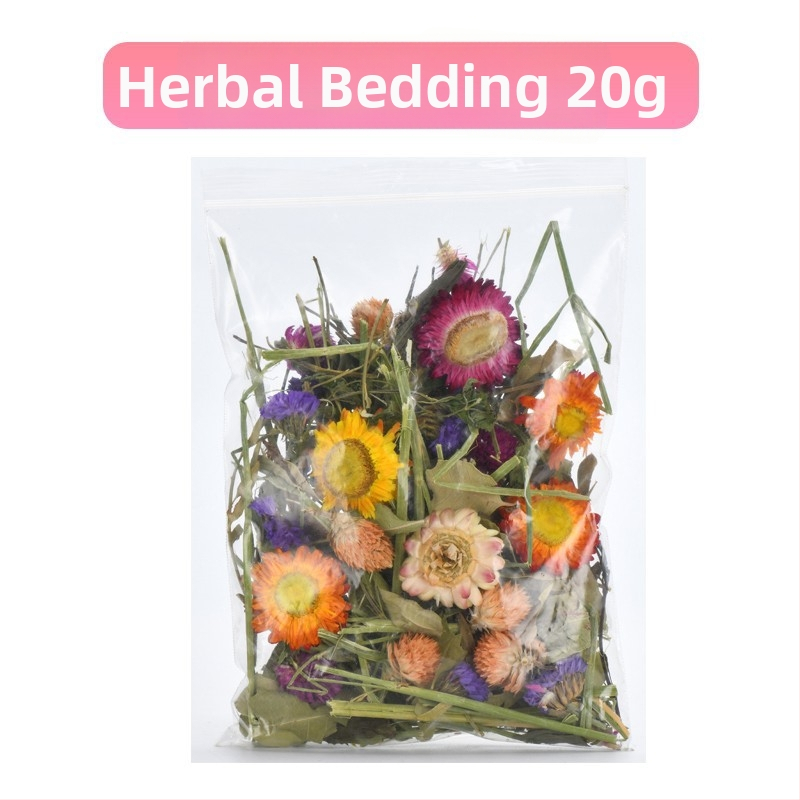 Hamsterio pagalvėlė su gėlių ir žolynų raštu | dezodoruojanti pagalvėlė | medžiaga: gėlės ir augalai | prekės ženklas Yee | mažiems gyvūnėliams