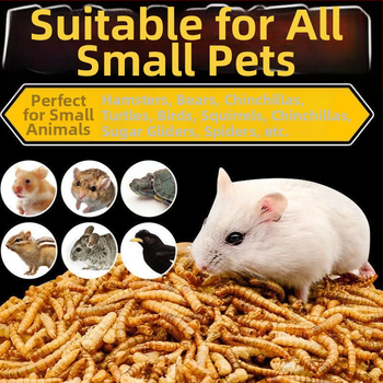 Hamsteri toit kuivatatud vastsete seguga — Kaubamärk Happy Parrot, Tootekood 123, Sobib hamsteritele ja väikestele lindudele