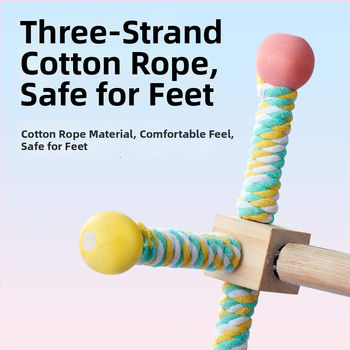 Fából készült papagáj játékállvány harapásálló felülettel, hintázó létrával és mászó bottal