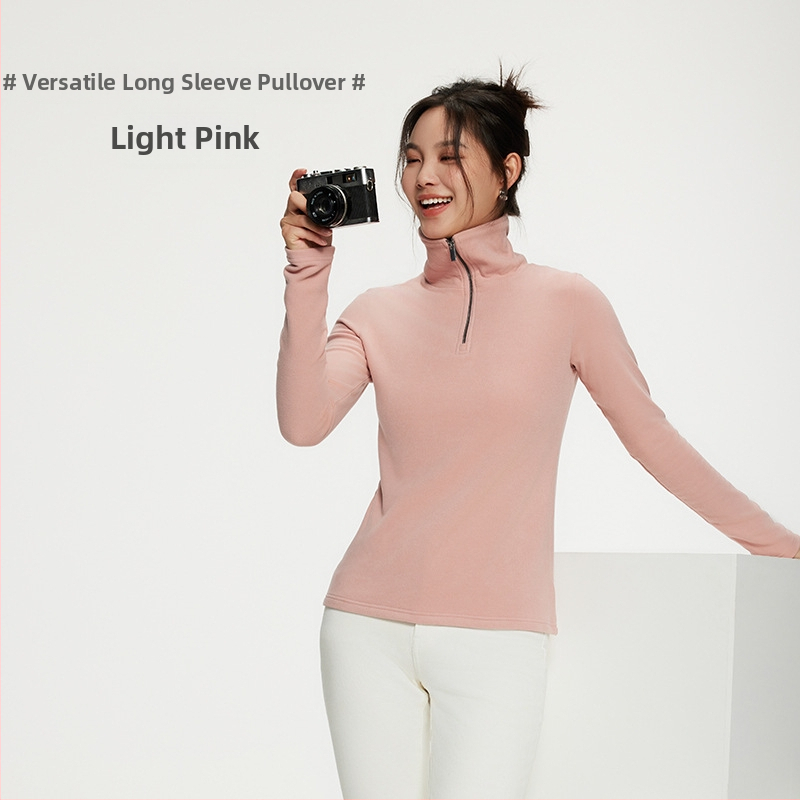 Moteriška megztinė De Velvet, dvipusis velvetas, pusaukštos apykaklės, ilgos rankovės, tankus audinys, siauras kirpimas