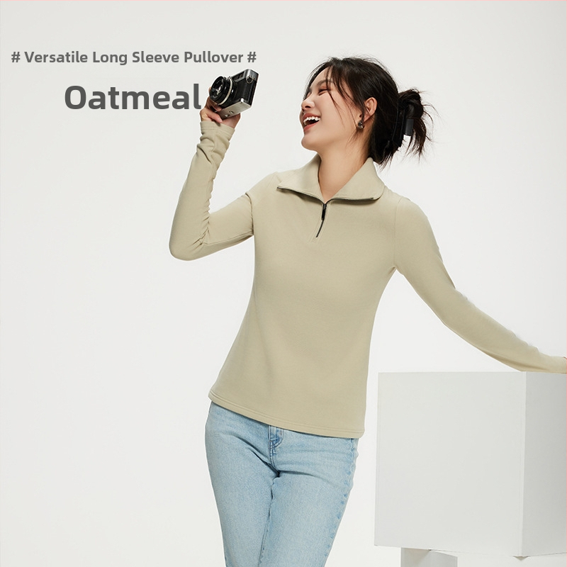 Moteriška megztinė De Velvet, dvipusis velvetas, pusaukštos apykaklės, ilgos rankovės, tankus audinys, siauras kirpimas