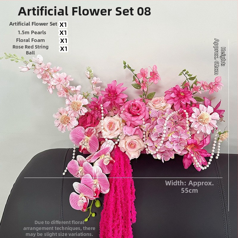 Vestuvinės patalpų fono rekvizitas – romantiška nuotaika, kaspinų dekoracijos, plastmasės medžiaga, tinkama vestuvėms