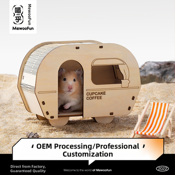 Medinis daugiapakopis hamsterio labirintas su lizdu nameliu - Medžiaga: daugiasluoksė plokštė, akrilas; Prekės ženklas: Meow wang ye; Kategorija: naminių gyvūnėlių priežiūros įrankiai