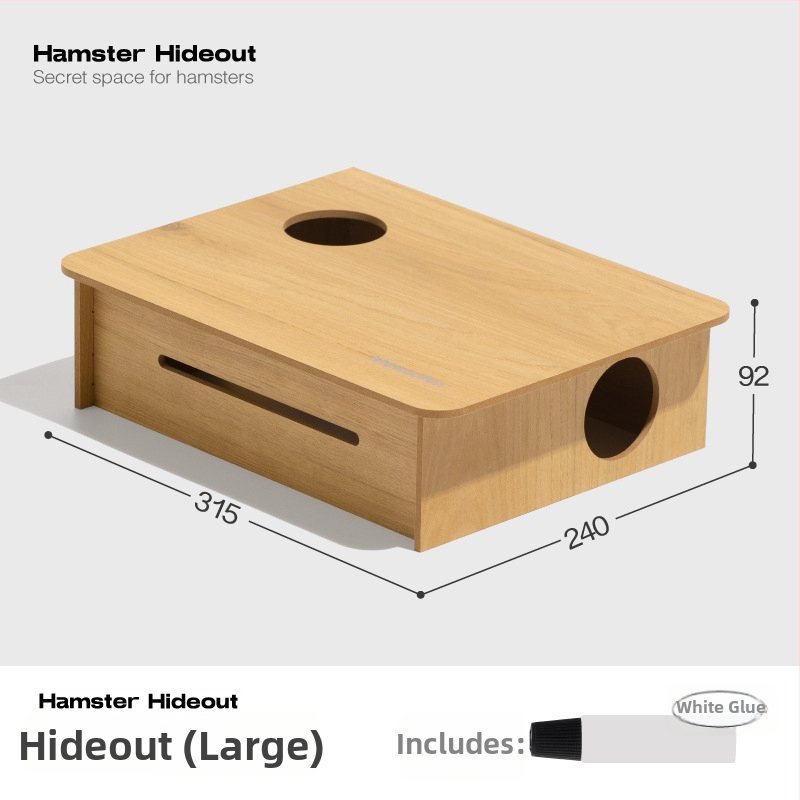 Medinis daugiapakopis hamsterio labirintas su lizdu nameliu - Medžiaga: daugiasluoksė plokštė, akrilas; Prekės ženklas: Meow wang ye; Kategorija: naminių gyvūnėlių priežiūros įrankiai