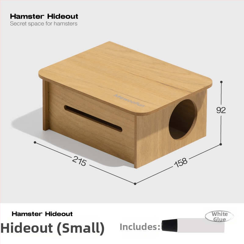Medinis daugiapakopis hamsterio labirintas su lizdu nameliu - Medžiaga: daugiasluoksė plokštė, akrilas; Prekės ženklas: Meow wang ye; Kategorija: naminių gyvūnėlių priežiūros įrankiai