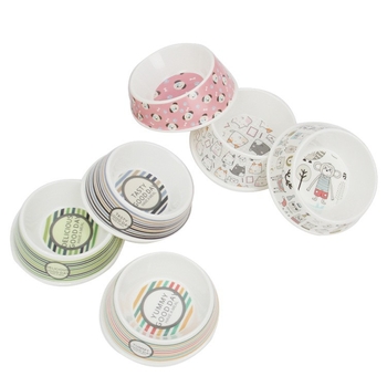 Μπολ φαγητού κατοικίδιων, μελαμινικό, μονό μπολ, με εκτύπωση, μάρκα Bobo, για σκύλους και γάτες