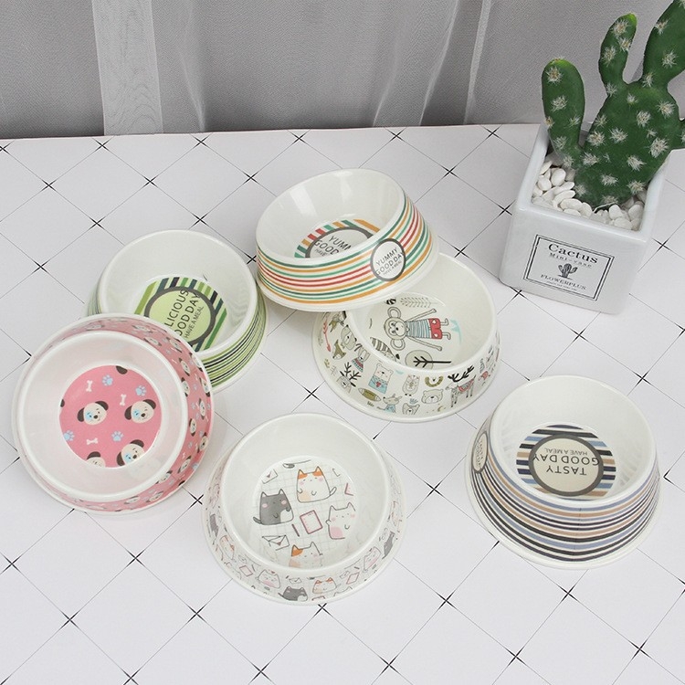 Μπολ φαγητού κατοικίδιων, μελαμινικό, μονό μπολ, με εκτύπωση, μάρκα Bobo, για σκύλους και γάτες